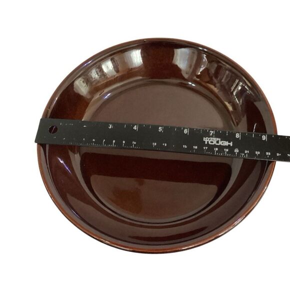 Pfaltzgraff Stoneware Pie Plate Vintage Brown Ceramic Bakeware Pan USA - Picture 3 of 5